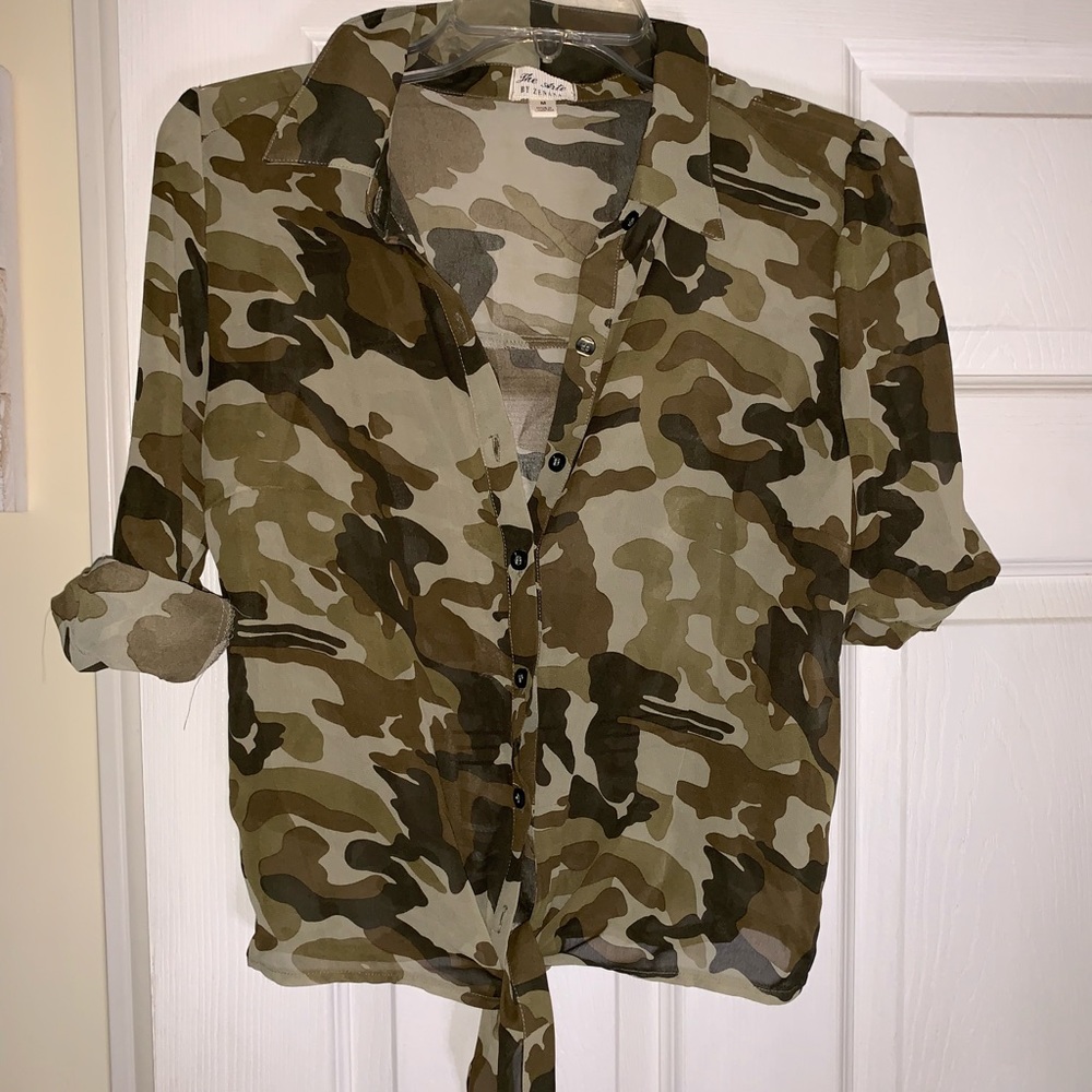 Silky Camo Blouse